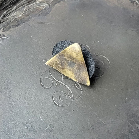 JUL Distressed Brass Midcentury Modern Circle Stud Button
