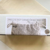 Flax & Twine Trellis Stitch Drawstring Bag Kit