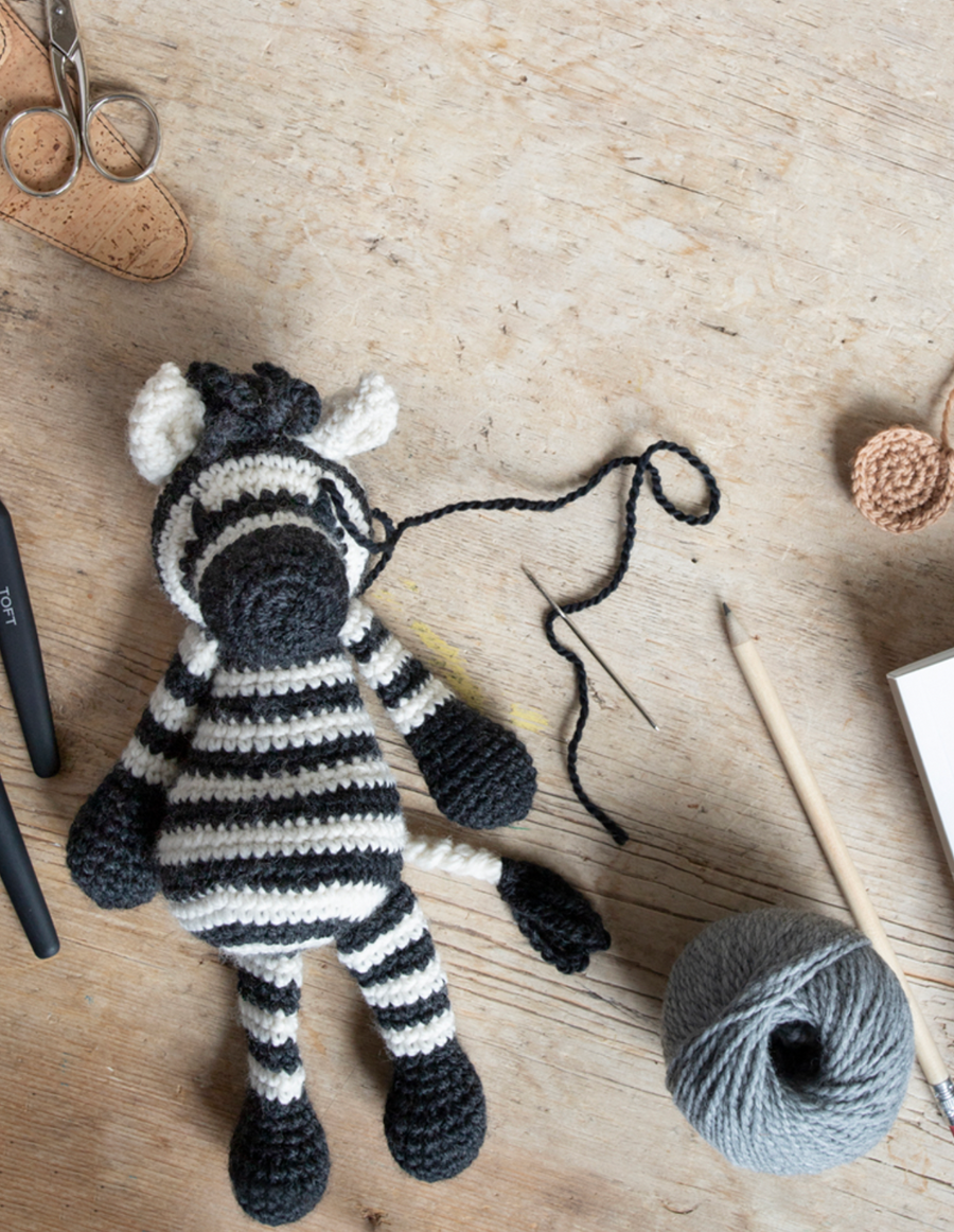 Toft Edward's Menagerie Crochet Kit - Alice the Zebra