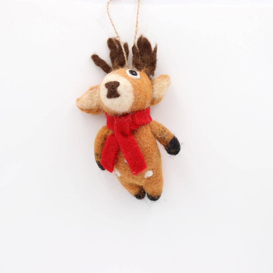 Handmade Deer Wool Felt Ornament – Made in Nepal