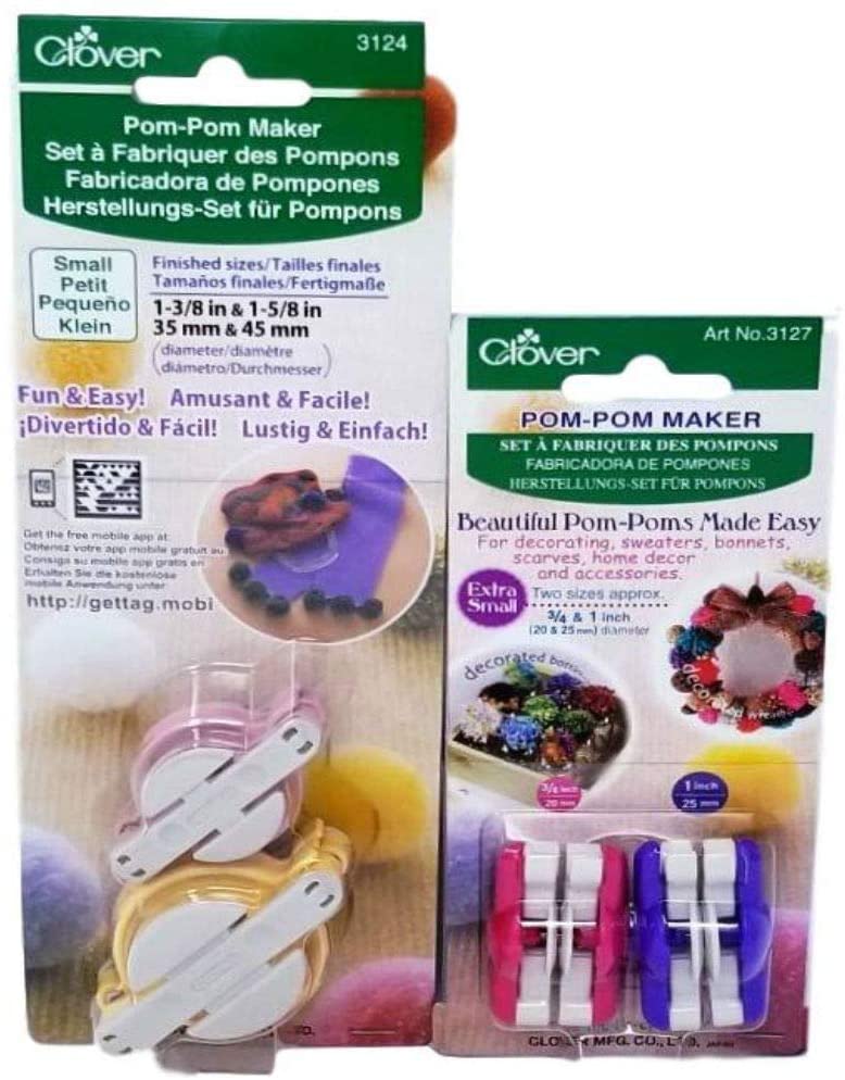 Pompom makers: set of 4 (in 4 different sizes)