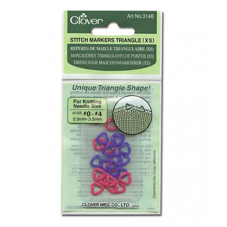 Clover Triangle Stitch Markers - XS (US 0-4)